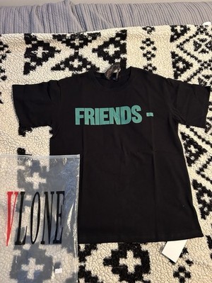 Vlone  friends  Green And Black Medium Shirt Great Quality With Bag