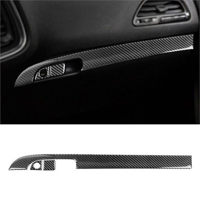For Dodge Challenger 2015-2020 3Pcs Carbon Fiber Copilot Dashboard Panel Cover