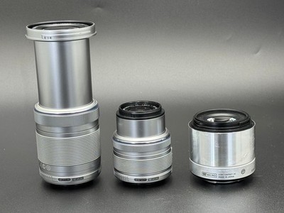 Exc+4] Olympus PEN Lite E-PL5 White w/3 Lens kit 14-42 40-150 60mm