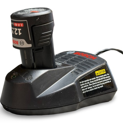 #ad Bosch 12V Max Lithium Ion Battery 2.0Ah BAT414 amp; BC330 Charger Combo TESTED $34.88