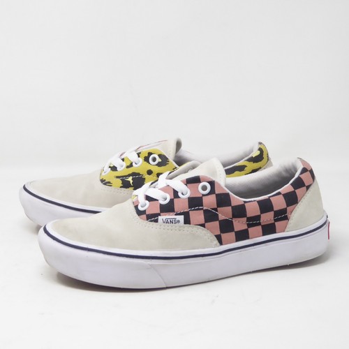 Vans Era ComfyCush Checkerboard Leopard Sneakers Pink Yellow Beige Womens 6 - Picture 4 of 9