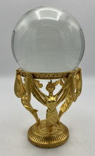 1989 Franklin Mint Crystal Visions Crystal Magnifier Ball with Stand 8" Tall