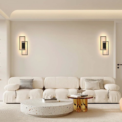 Applique LED Moderna da Parete 28W 300K Design Elegante Nero Soggiorno Corridoio - Foto 3 di 9
