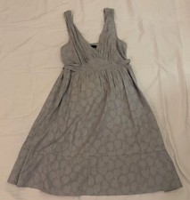 Marc By Marc Jacobs Grey Floral Empire Waist Sleeveless Cotton Dress