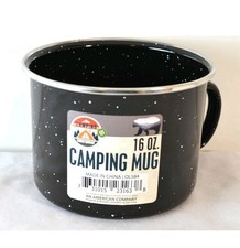 16oz Enamel Camping Mug Black