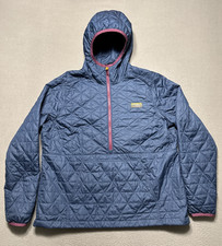LL Bean Katahdin 1/2 Zip Pullover Womens Sz XL Primaloft Quilted Hooded Gorpcore