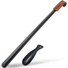 Metal Shoe Horns Set of 2 - 72cm Extra Long Stainless Steel Shoe Horn Meta...