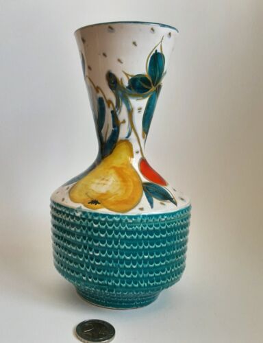 Bitossi Italy Keramik Vase blau-weiß Abstrakt mit Früchten Londi? Fratelli? - Bild 1 von 15