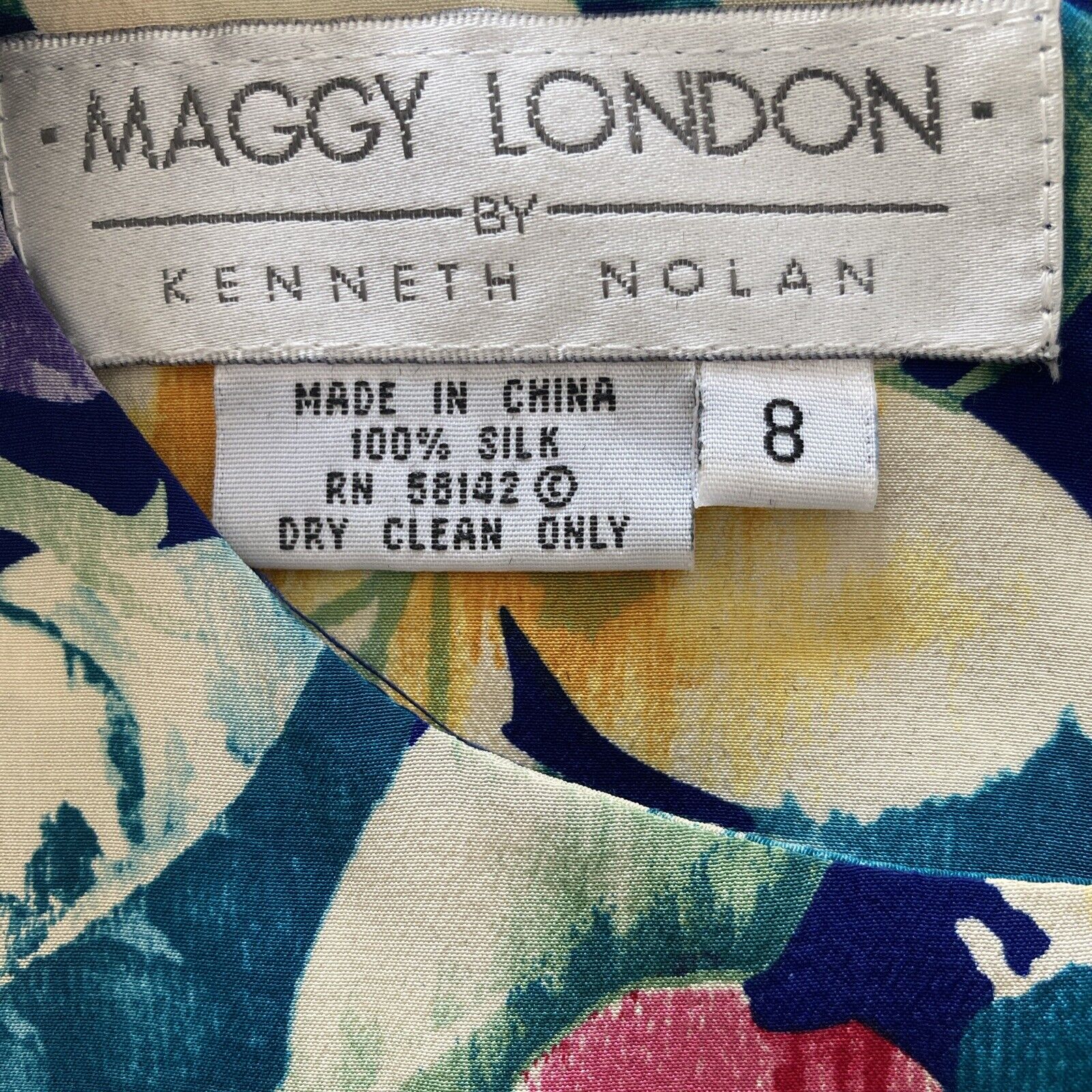 Maggy London Womens 100% Silk Tropical Floral Pri… - image 3
