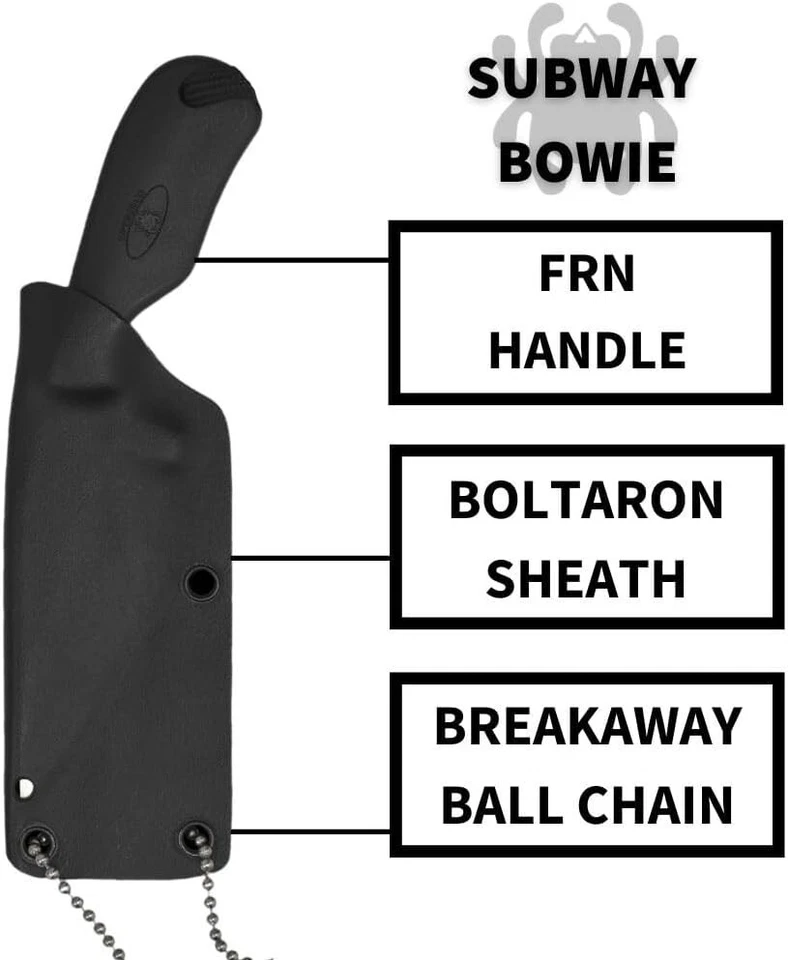 Navaja de bolsillo Spyderco Subway Bowie borde liso 2,8" hoja fija FB48PBK Foto 4 de 4