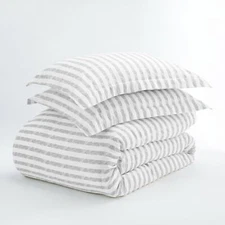 3PC Duvet Cover Set Rugged Stripes with Matching Shams By Kaycie Gray Fashion