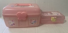 Sanrio 2009 Hello Kitty Bear Pencil Trinket Box Storage Cases Pink Compartments