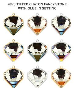 Many Sizes /& Colors Genuine SWAROVSKI 4928 Tilted Chaton Fancy Crystals