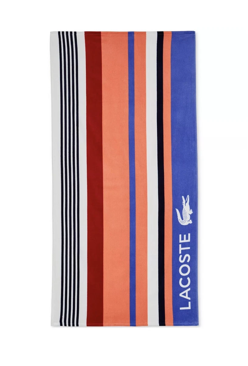 Lacoste Beach Towel Large 36x72 in Iconic Crocodile Logo Tennis Cotton 13 Styles
