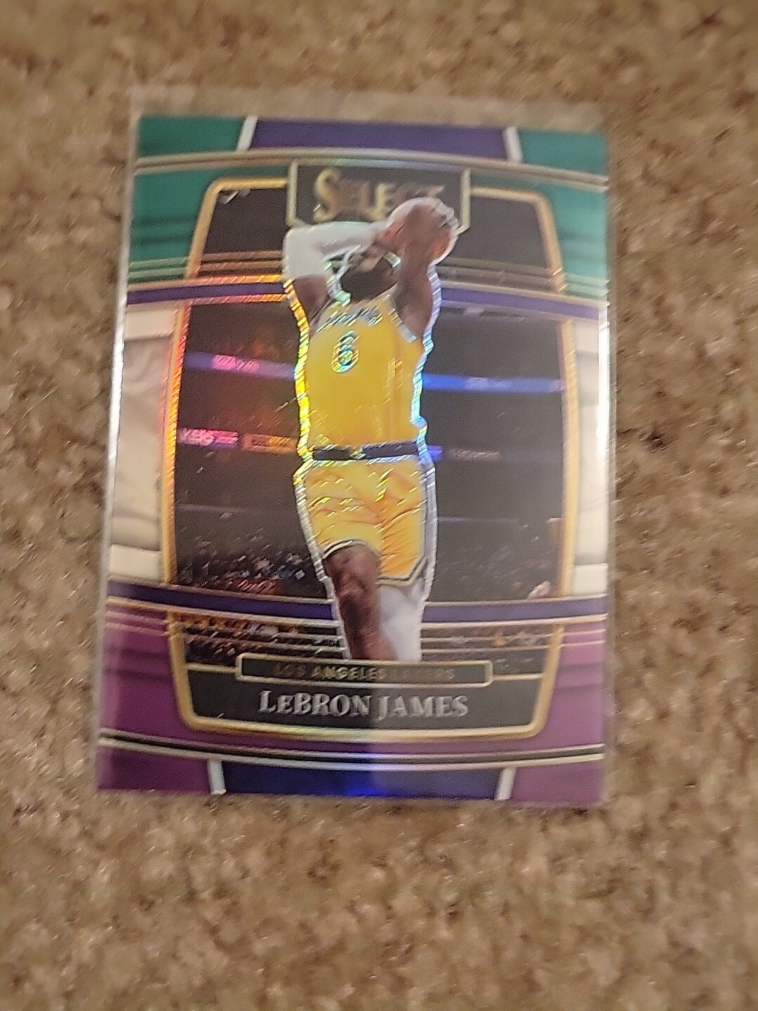 LeBron James 2021-22 Select Concourse Green White Purple Prizm LA Lakers! SP!