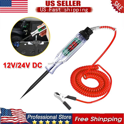 Circuit Tester Probe Light Voltage Pen Detector 12V 24V Electric Car Fuse Test