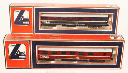 LIMA HO #9237 BLAU SBB #9238 ROT DB TEN (TRANS EURO NACHT) SCHLAFWAGEN VERPACKT | Condition: Used
