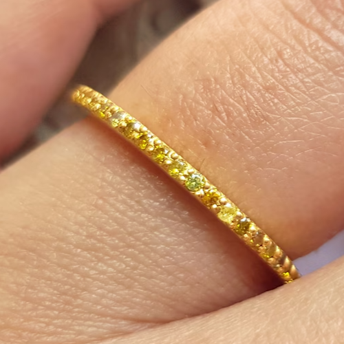0.5Ct Round Cut Simulated Citrine Eternity Band Ring in 14K Yellow Gold Over Silver