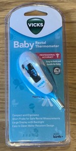 Vicks Baby Digital Rectal Thermometer V934 Flexible Tip Water Resistant