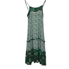 Spell & The Gypsy Wioana Ivy Strappy Dress Green Floral Size XS