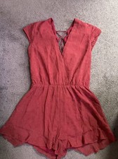lovers and friends red floral romper Tie Back Small