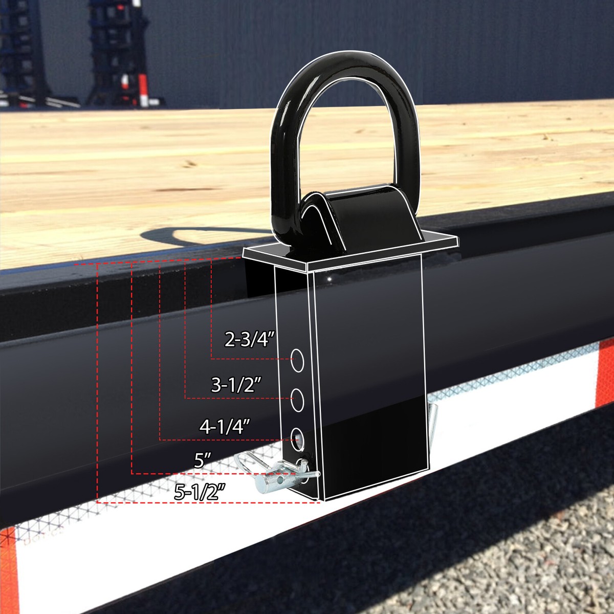 2"x4" Heavy Duty Trailer Adjustable Stake Pocket D Ring Zinc - Foto 8