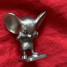 Rawcliffe Vintage Pewter mouse On Scale Losing Gaining Weight figurine 1983.
