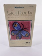 WonderArt Latch Hook Kit Butterfly 12" x 12" 4677 Caron New Sealed