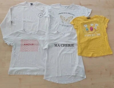 4x Mädchen T-Shirts 1 Pulli New Yorker weiß Gr. M - Bild 1 von 4