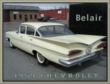 1959 Chevrolet Belair Sedan Cream Toolbox - Refrigerator Magnet 42 Mil