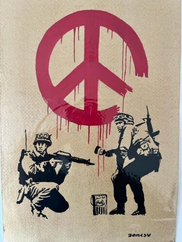 Banksy Signée Et Tampon - Moma & Tâte - piece - Afbeelding 1 van 2