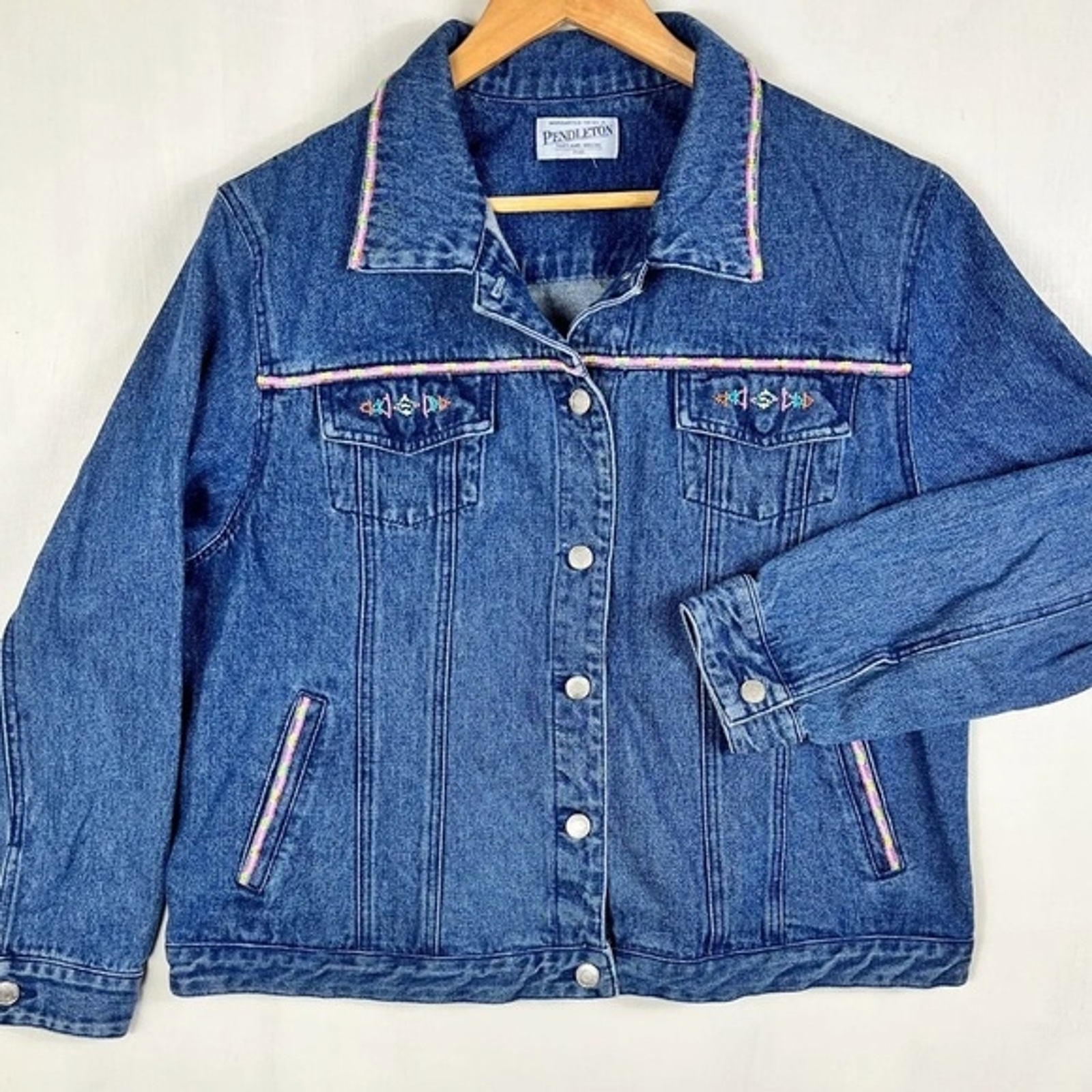 Pendleton Jean Jacket Beaded western button down … - image 1