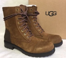 UGG Women's Kilmer Chestnut Lace Up Dressy Military 1017485 Leather Suede size