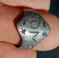 SCARCE ANCIENT ROMAN LEGIONARY SILVERED RING ENGRAVINGS 