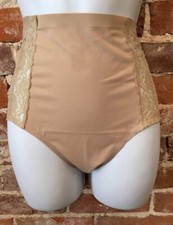 Rhonda Shear Nude Lace Detail Invisible Body Ahh Brief Full Coverage Panty NEW