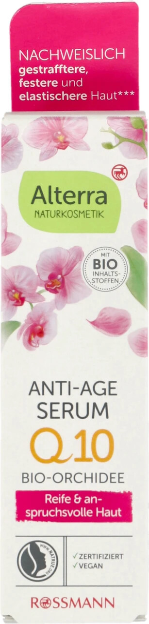 Alterra Anti Age Serum with Bio Orchid Ginkgo Biloba Argan Oil Vegan 30ml