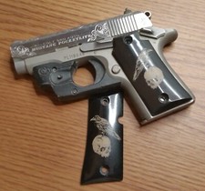 Colt Mustang .380 Lasered Engraved Blk Polymer Grips With "The Expendables "