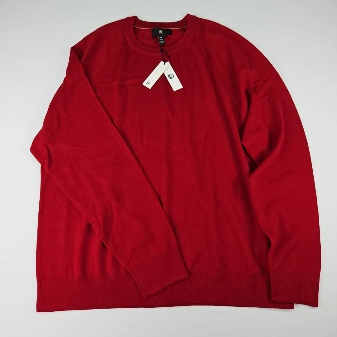 Banana Republic Sweater Mens Pullover 100% Merino Wool Crew Neck Adult XL Red
