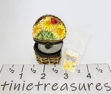 National Home Gardening Club Trinket Box Flowers W/Book Inside tinietreasures