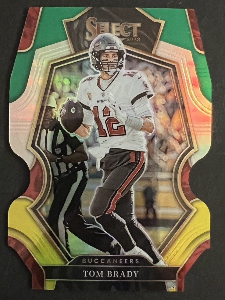 Tom Brady 2022 Panini Select Premier Level #192 Green & Yellow Die-cut Prizm