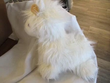 Animal Adventure Llama Alpa Plush 14" Long White Fur Brown Tan Stuffed Animal