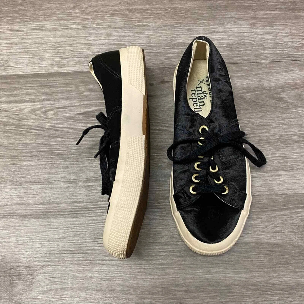 Superga Shoe Size 8.5 Black Leather Lace Up Platform Sneakers — Labels  Resale Boutique