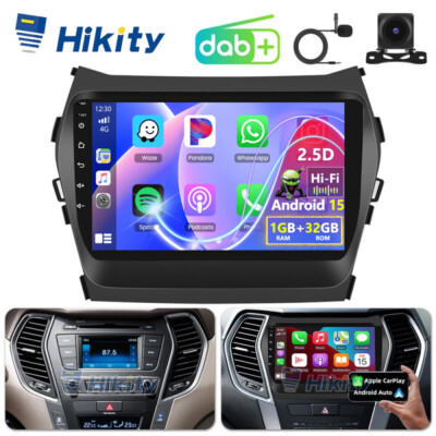 DAB+ 9'' CarPlay Android 15 Autoradio Für Hyundai Santa Fe III 2012-2018 GPS Navi