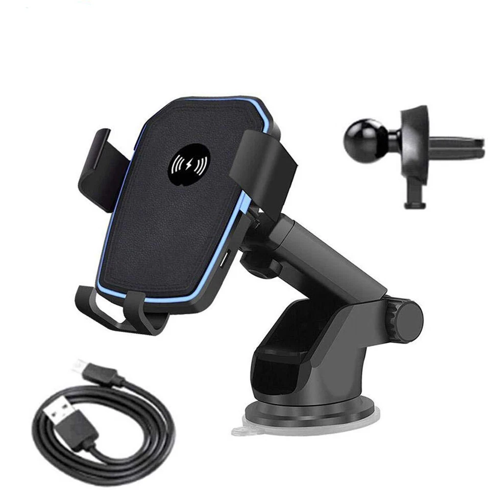 Wireless Fast Charging Car Charger Mount Holder Stand 2 in 1 For Cell Phone USA - Image 2 of 4