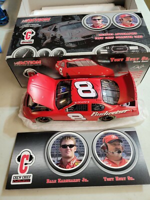TONY EURY JR AUTOGRAPHED DALE EARNHARDT JR BUDWISER 1/24 DIE CAST ACTION/5016