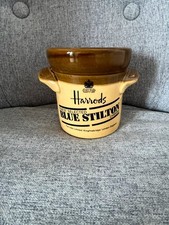 Harrods Vintage Blue Stilton Cheese Jar Pot - T G Green Ltd (no Lid) 10cmX10cm