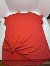 Crown & Ivy Shirt Dress Womens 2XL Orange Shortsleeve Casual Very Nice