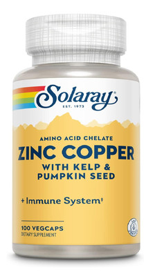 SOLARAY Zinc Copper Amino Acid Chelate - Immune Support Supplement w/Chelated Zi