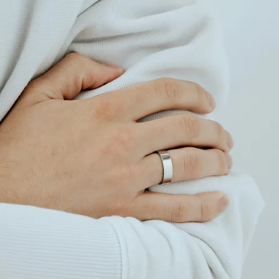 Anillo con nombre escrito a mano personalizado banda personalizada joyería oro plata Foto 3 de 4