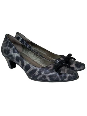 DI LAURO Chaussure à talons carrés Dames Escarpins T EU 37 argenté-noir élégant - Photo 1/4